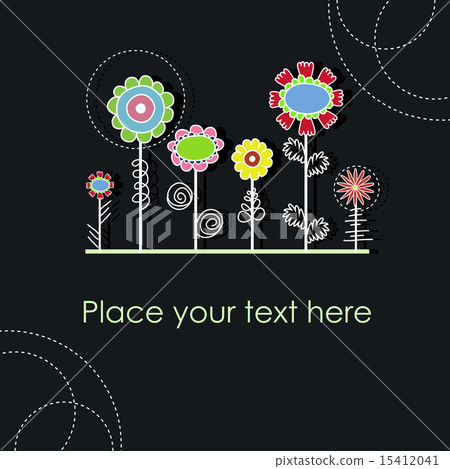 Multicolored flowers on a blue background Multicolored flowers on a blue background 15412041