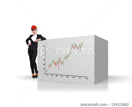cube with stock chart cube with stock chart 15413062