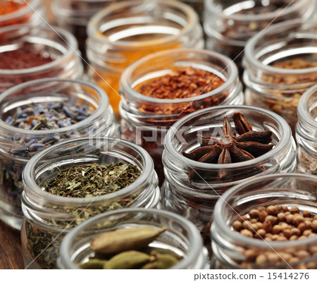 Jars with spices Jars with spices 15414276