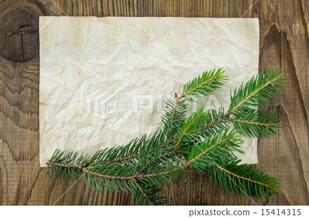 Christmas Background.Blank Old Paper Sheet with De Christmas Background.Blank Old Paper Sheet with De 15414315