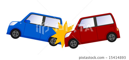 紅色汽車和藍色車禍 15414893