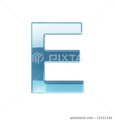 glass glossy transparent alphabet letter symbol E 15415192