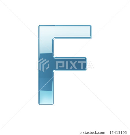 glass glossy transparent alphabet letter symbol F 15415193