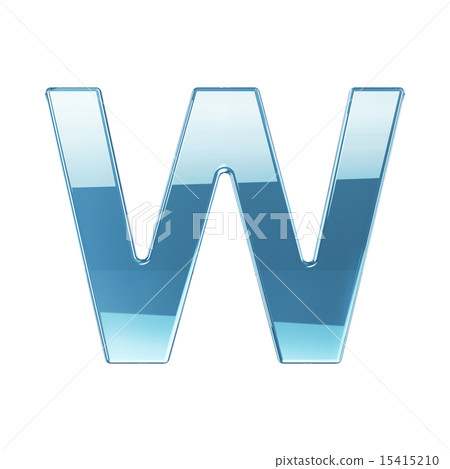 glass glossy transparent alphabet letter symbol W 15415210