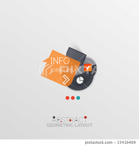 Glossy paper style geometric abstract infographic design 15416409