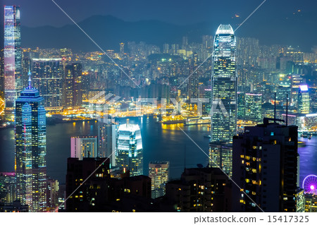 Night view of Hong Kong skyline Night view of Hong Kong skyline 15417325