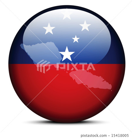 Map on flag button of Independent State Samoa 15418005