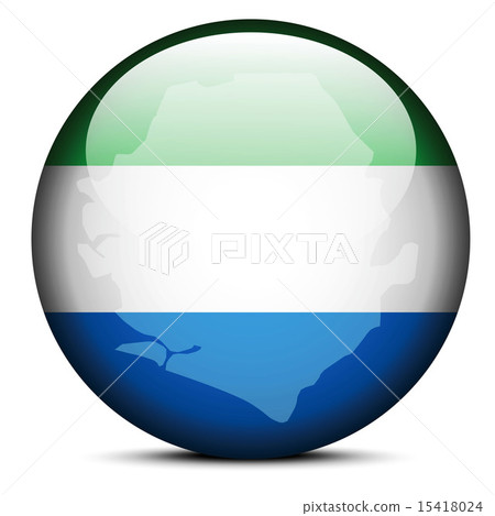 Map on flag button of Republic Sierra Leone Map on flag button of Republic Sierra Leone 15418024