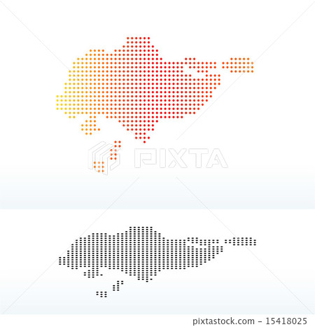 Map of Republic Singapore with Dot Pattern Map of Republic Singapore with Dot Pattern 15418025