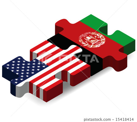 USA and Afghanistan Flags in puzzle USA and Afghanistan Flags in puzzle 15418414