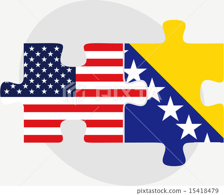 USA and Bosnia and Herzegovina Flags in puzzle 15418479