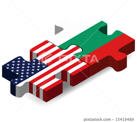 USA and Bulgaria Flags in puzzle 15418489