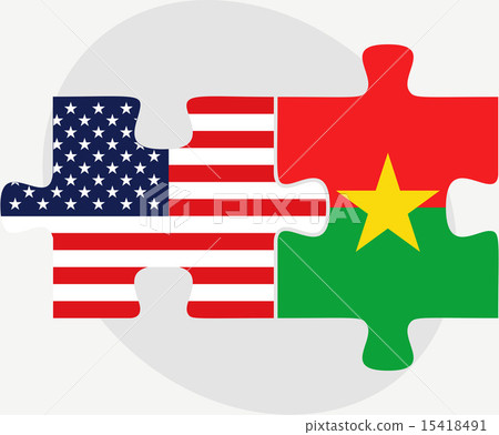 USA and Burkina Faso Flags in puzzle 15418491