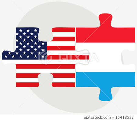 USA and Luxembourg Flags in puzzle USA and Luxembourg Flags in puzzle 15418552