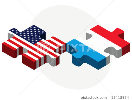 USA and Luxembourg Flags in puzzle USA and Luxembourg Flags in puzzle 15418554