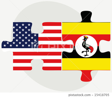 USA and Uganda Flags in puzzle 15418705
