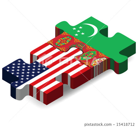 USA and Turkmenistan Flags in puzzle 15418712