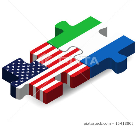USA and Sierra Leone Flags in puzzle 15418805