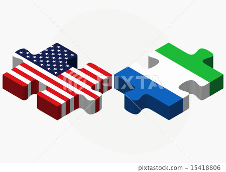 USA and Sierra Leone Flags in puzzle 15418806
