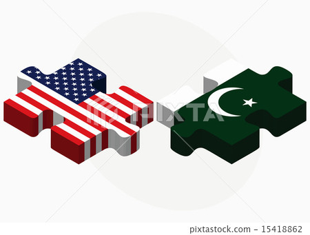 USA and Pakistan Flags in puzzle 15418862