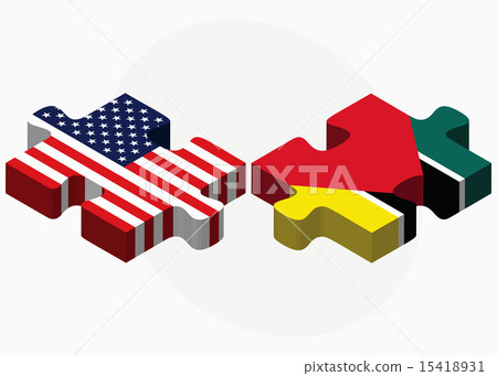 USA and Mozambique Flags in puzzle 15418931