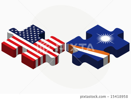 USA and Marshall Islands Flags in puzzle 15418958