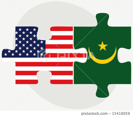 USA and Mauritania Flags in puzzle 15418959