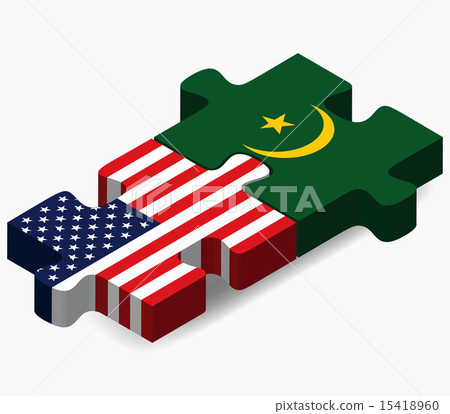 USA and Mauritania Flags in puzzle 15418960