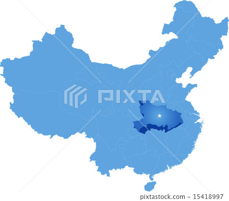Map of People's Republic of China - Hubei province 15418997