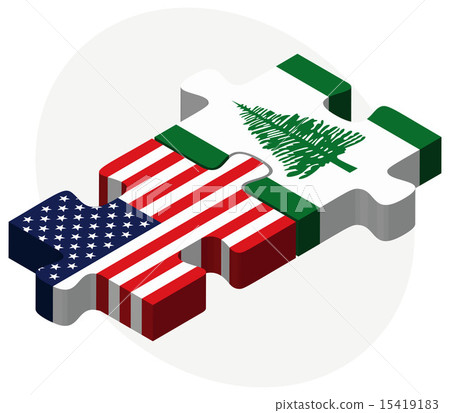USA and Norfolk Island Flags in puzzle 15419183