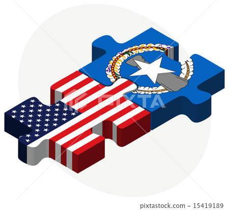 USA and Northern Mariana Islands Flags in puzzle 15419189
