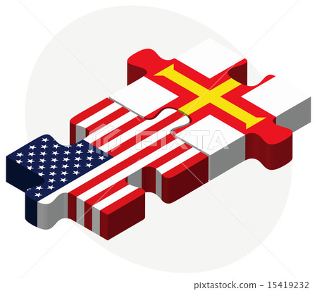 USA and Guernsey Flags in puzzle 15419232