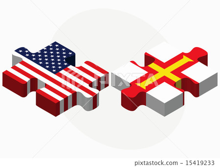 USA and Guernsey Flags in puzzle 15419233