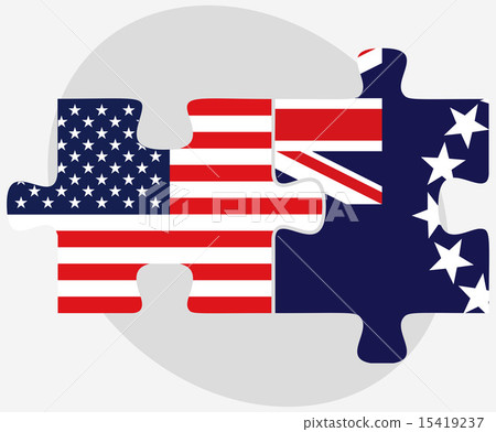 USA and Cook Islands Flags in puzzle 15419237