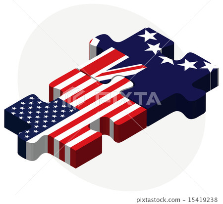 USA and Cook Islands Flags in puzzle 15419238