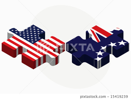 USA and Cook Islands Flags in puzzle USA and Cook Islands Flags in puzzle 15419239