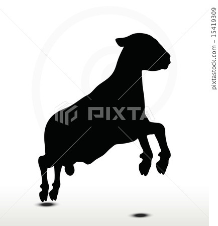sheep silhouette with jumping pose sheep silhouette with jumping pose 15419309
