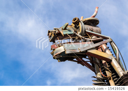 Recycled Metal Scrap Animal Head 15419326