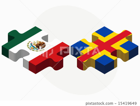 Mexico and Aaland Islands Flags in puzzle Mexico and Aaland Islands Flags in puzzle 15419649