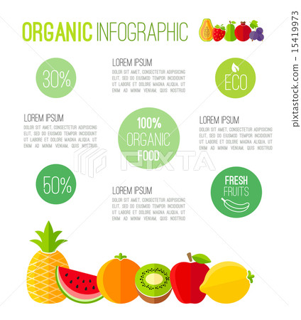 Organic infographic fresh fruits illustration Organic infographic fresh fruits illustration 15419973