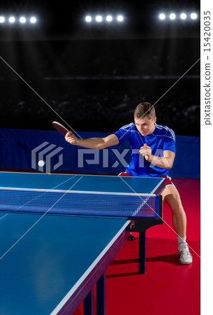 Table tennis player at sports hall 15420035