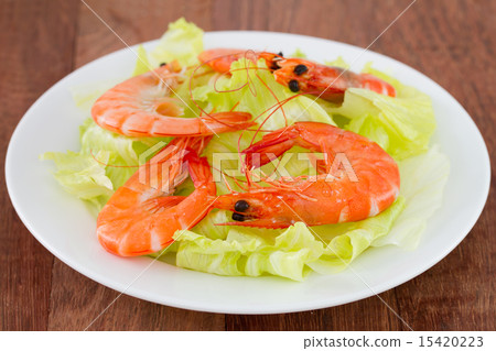 salad with seafood on the plate salad with seafood on the plate 15420223