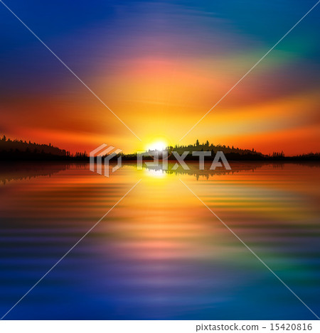 abstract background with forest lake abstract background with forest lake 15420816