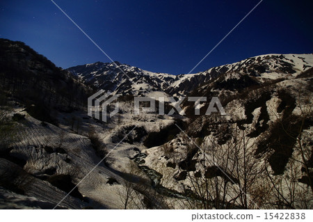 Hakuba-dake lighted by the moonlight Hakuba-dake lighted by the moonlight 15422838