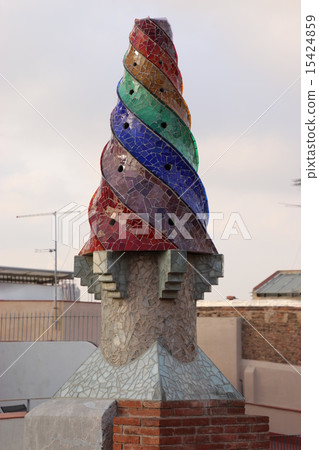 Guell House rooftop chimney 15424859