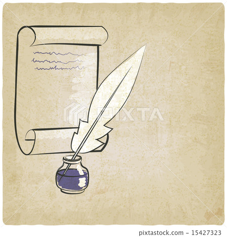inkwell pen paper old background inkwell pen paper old background 15427323