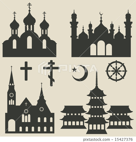 religious buildings set and symbol religious buildings set and symbol 15427376