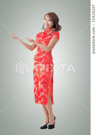 Chinese woman introducing 15428287