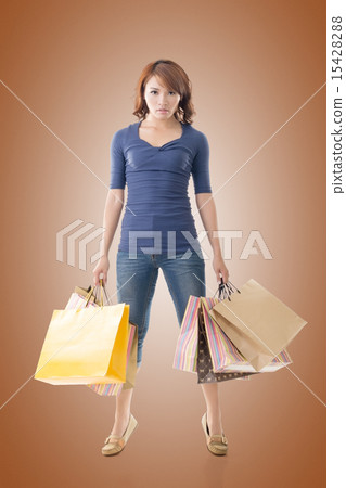 Cheerful shopping woman 15428288