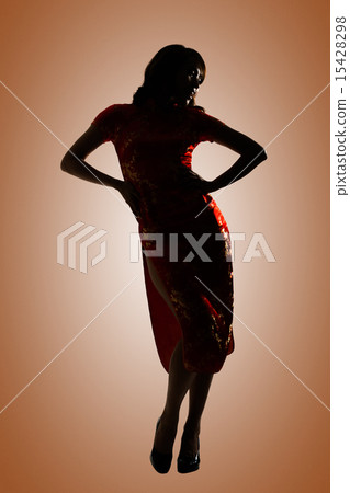 Silhouette of Chinese woman 15428298